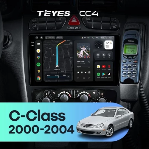Штатная магнитола Teyes CC4 8/128 Mercedes-Benz C/CLK-Class S203 W203 W209 A209 (2000-2005) F1