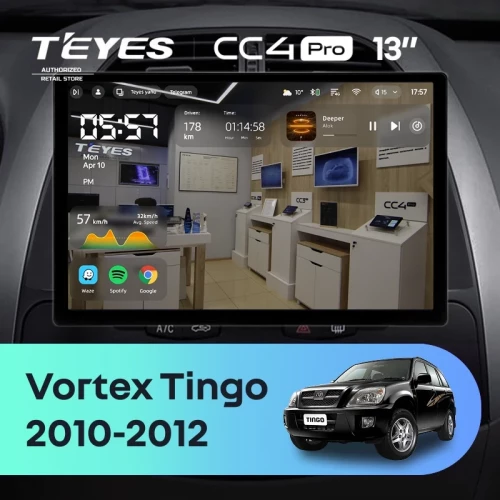 Штатная магнитола Teyes CC4 Pro 12/256 Vortex Tingo (2010-2012) (13")