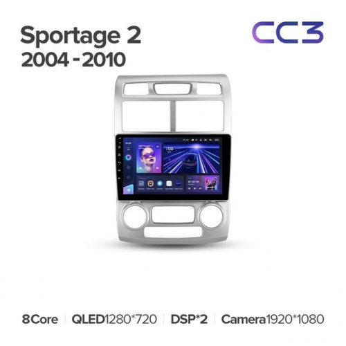 Штатная магнитола Teyes CC3 4/64 Kia Sportage 2 (2004-2010)
