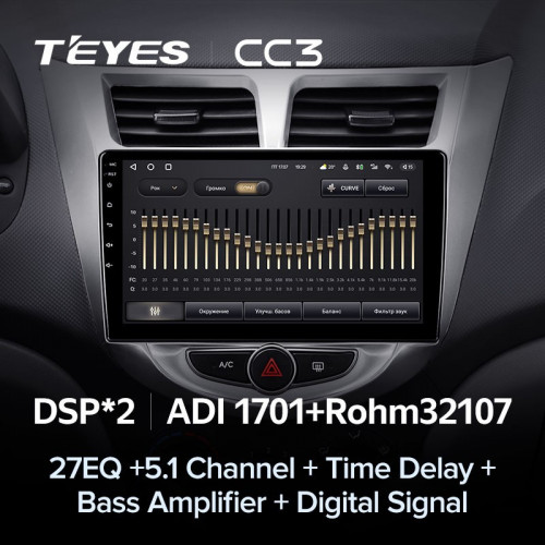 Штатная магнитола Teyes CC3 4/32 Hyundai Solaris 1 (2010-2016) F1