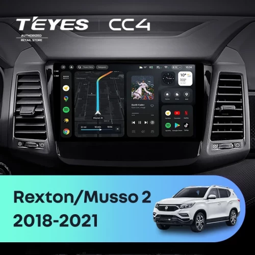 Штатная магнитола Teyes CC4 6/64 SsangYong Rexton Y450 Y400 (2018-2021)