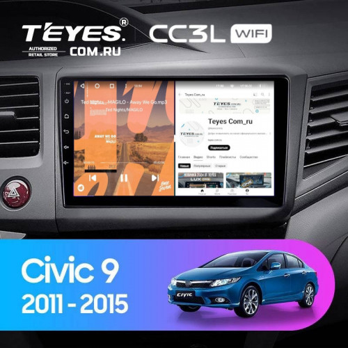 Штатная магнитола Teyes CC3L WiFi 2/32 Honda Civic 9 FB FK FD (2011-2015)