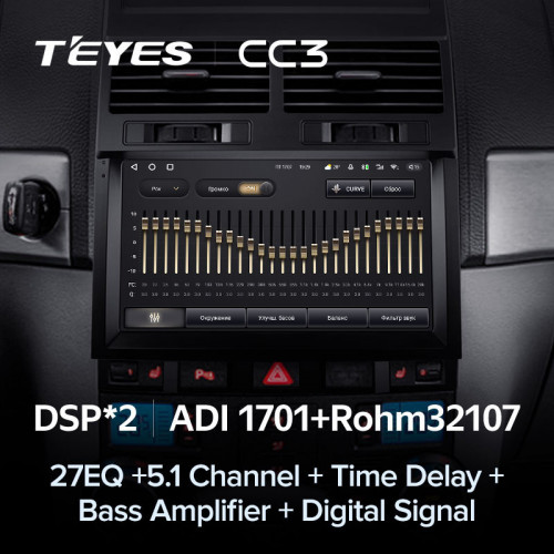 Штатная магнитола Teyes CC3 4/32 Volkswagen Touareg GP (2002-2010) F1