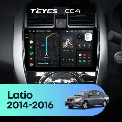 Штатная магнитола Teyes CC4 6/64 Nissan Latio N17 (2014-2016) Правый руль