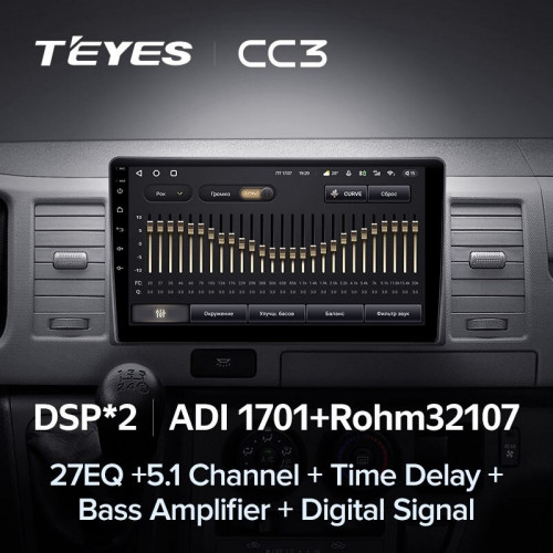 Штатная магнитола Teyes CC3 4/64 Toyota Hiace XH10 H200 (2004-2021)
