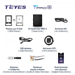 Штатная магнитола Tesla style Teyes TPRO 2 6/128 Nissan X-Trail (2007-2015) F1