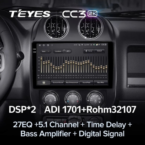 Штатная магнитола Teyes CC3 2K 6/128 Jeep Compass 1 MK (2009-2015)
