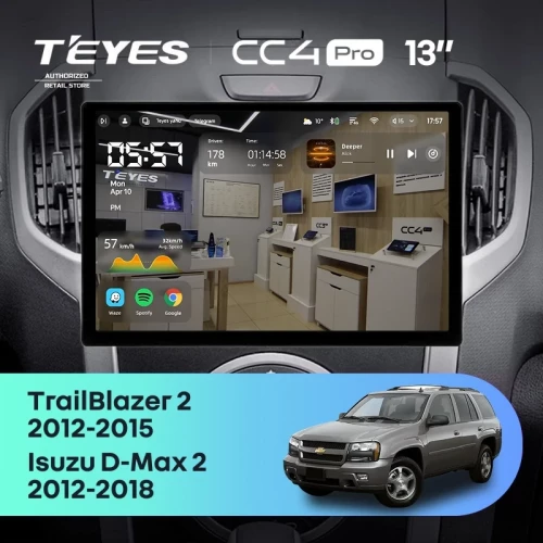 Штатная магнитола Teyes CC4 Pro 8/128 Isuzu D-Max 2 (2012-2018) (13")