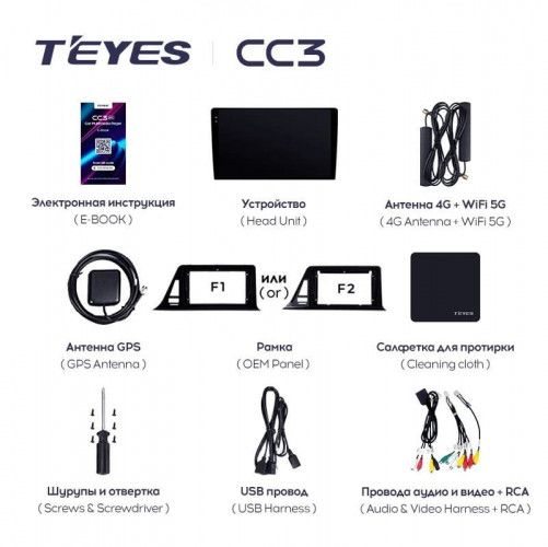 Штатная магнитола Teyes CC3 6/128 Toyota C-HR (2016-2020) F1 Правый руль