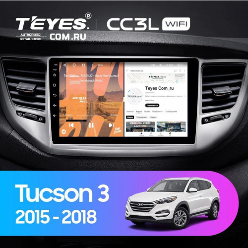 Штатная магнитола Teyes CC3L WiFi 2/32 Hyundai Tucson 3 (2015-2018) Тип-A
