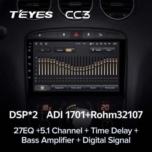 Штатная магнитола Teyes CC3 6/128 Peugeot 308 (2007-2015)