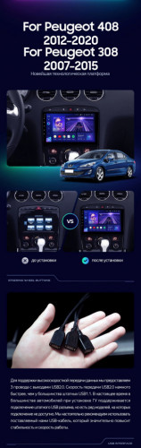 Штатная магнитола Teyes CC3 6/128 Peugeot 308 (2007-2015)