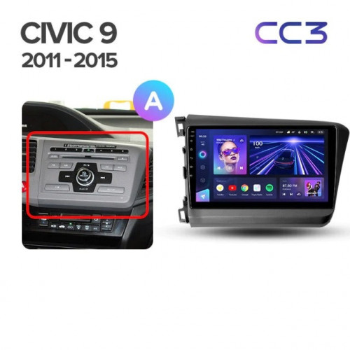 Штатная магнитола Teyes CC3 4/32 Honda Civic 9 FB FK FD (2011-2015)