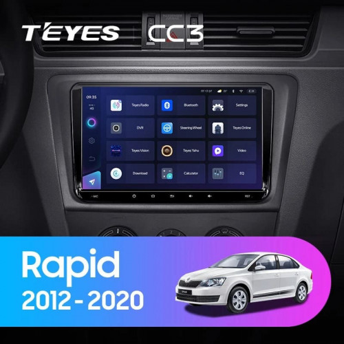 Штатная магнитола Teyes CC3 4/64 Skoda Rapid NH3 NH1 (2012-2020) (10 inch Universal)