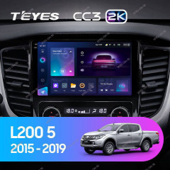 Штатная магнитола Teyes CC3 2K 6/128 Mitsubishi L200 5 (2015-2019) кондиционер F1