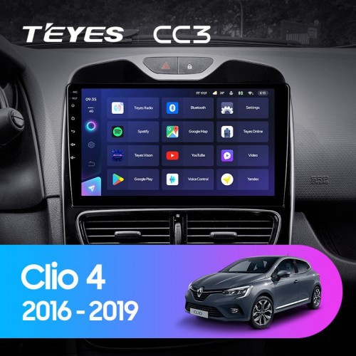 Штатная магнитола Teyes CC3 4/64 Renault Clio 4 BH98 KH98 (2016-2019)