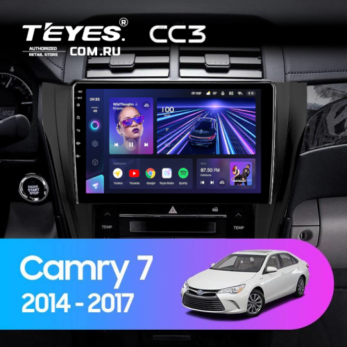 Штатная магнитола Teyes CC3 4/64 Toyota Camry 7 XV 50 55 (2014-2017) (черная) F2