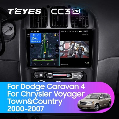 Штатная магнитола Teyes CC3 2K 4/32 Chrysler Town & Country 4 RS (2000-2007) Тип-A