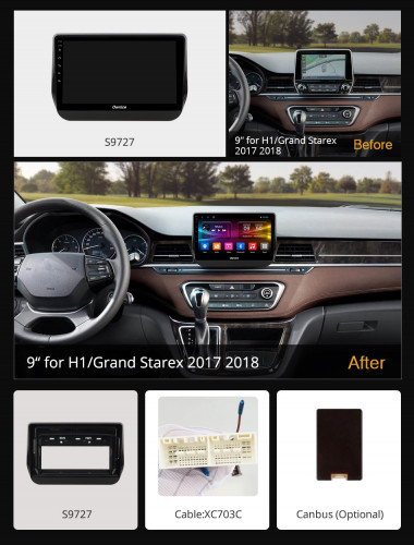 Штатная магнитола Carmedia OL-9727-Q Hyundai H1 / Starex 2019+