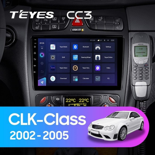 Штатная магнитола Teyes CC3 6/128 Mercedes-Benz CLK-Class C209 A209 (2002-2005) F2