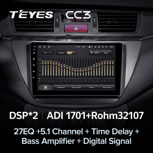 Штатная магнитола Teyes CC3 4/64 Mitsubishi Lancer 9 CS (2000-2010)