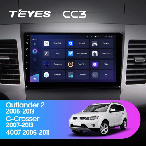 Штатная магнитола Teyes CC3 4/64 Peugeot 4007 (2007-2012) Тип-A