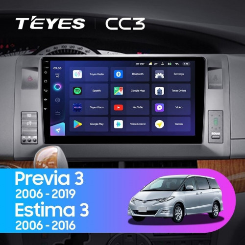 Штатная магнитола Teyes CC3 6/128 Toyota Previa, Estima AHR20 XR50 (2006-2019)