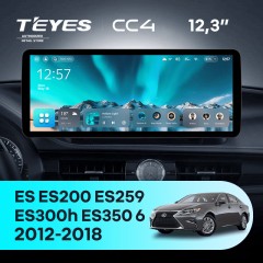 Штатная магнитола Teyes CC4 12.3" 8/128 Lexus ES ES200 ES250 ES300h ES350 XV60 VI 6 (2012-2018) Тип-A