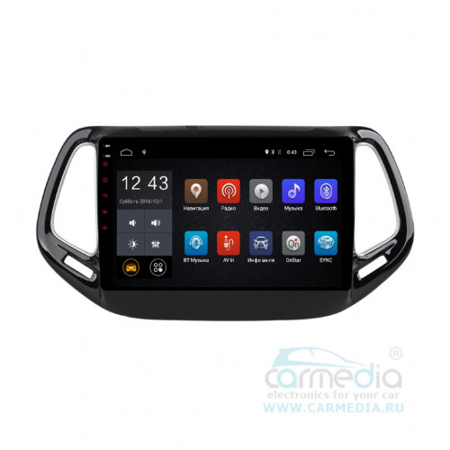 Штатная магнитола Carmedia NM-108-MTK Jeep Compass 2016+