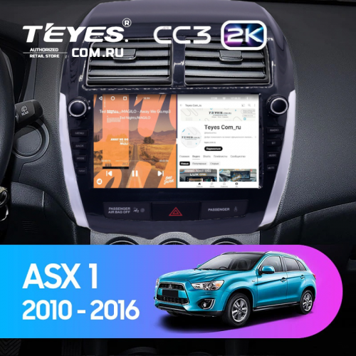 Штатная магнитола Teyes CC3 2K 4/32 Mitsubishi ASX 1 (2010-2016) Тип-B (9")