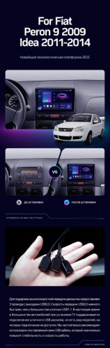 Штатная магнитола Teyes CC3 4/64 Fiat Peron 9 2009 Idea (2011-2014)