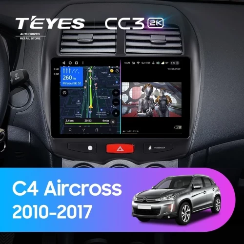 Штатная магнитола Teyes CC3 2K 6/128 Citroen C4 Aircross (2010-2017) F1 Тип-B
