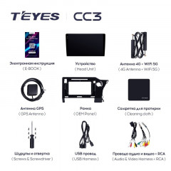 Штатная магнитола Teyes CC3 4/32 Toyota Noah 4 R90 (2022-2023) Правый руль