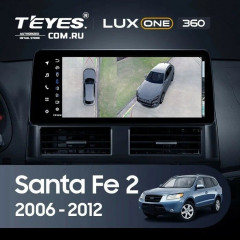 Штатная магнитола Teyes LUX ONE 360 6/128 Hyundai Santa Fe 2 (2006-2012)