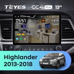Штатная магнитола Teyes CC4 Pro 12/256 Toyota Highlander 3 XU50 (2013-2018) (13")