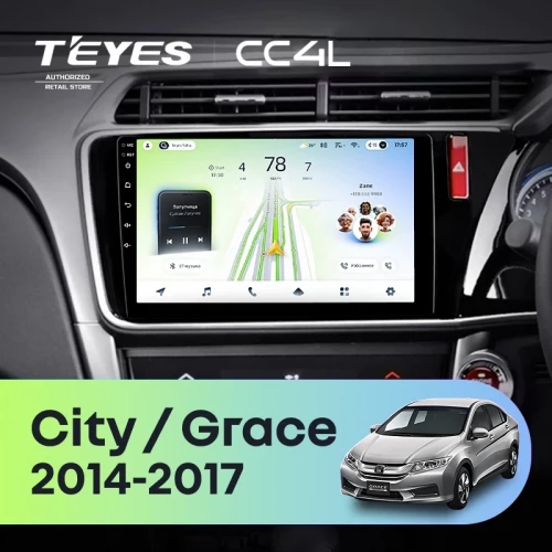 Штатная магнитола Teyes CC4L 6/64 Honda City (2014-2017) Тип-B Правый руль