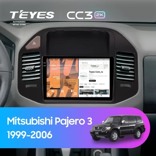 Штатная магнитола Teyes CC3 2K 4/64 Mitsubishi Pajero 3 (1999-2006) (черная)