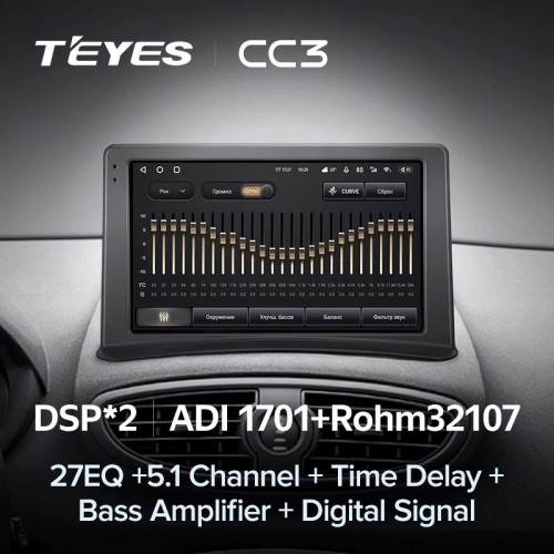 Штатная магнитола Teyes CC3 4/32 Renault Clio 3 (2005-2014) (0din)