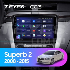 Штатная магнитола Teyes CC3 4/64 Skoda Superb 2 B6 (2008-2015) (10 inch Universal)