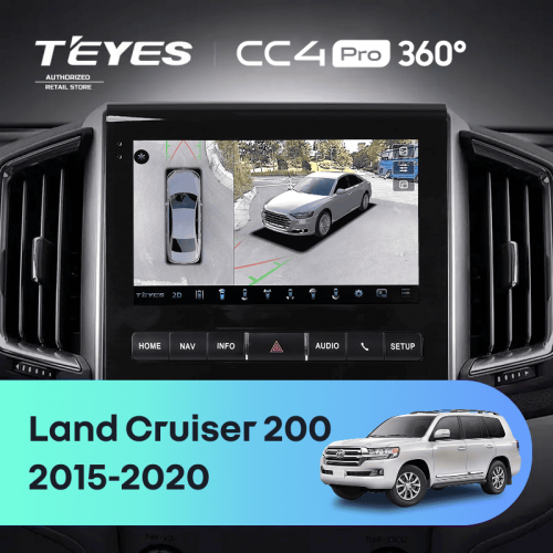 Штатная магнитола Teyes CC4 Pro 360 12/256 Toyota Land Cruiser 200 (2015-2020) F2