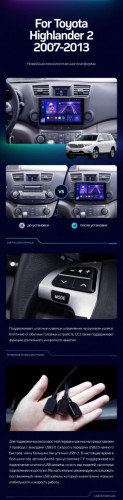 Штатная магнитола Teyes CC3 4/64 Toyota Highlander 2 XU40 (2007-2013) F2 10"