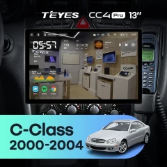 Штатная магнитола Teyes CC4 Pro 12/256 Mercedes-Benz C/CLK-Class S203 W203 W209 A209 (2000-2005) F1 (13")