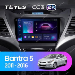 Штатная магнитола Teyes CC3 2K 6/128 Hyundai Elantra 5 JK GD MD UD (2010-2016) F1