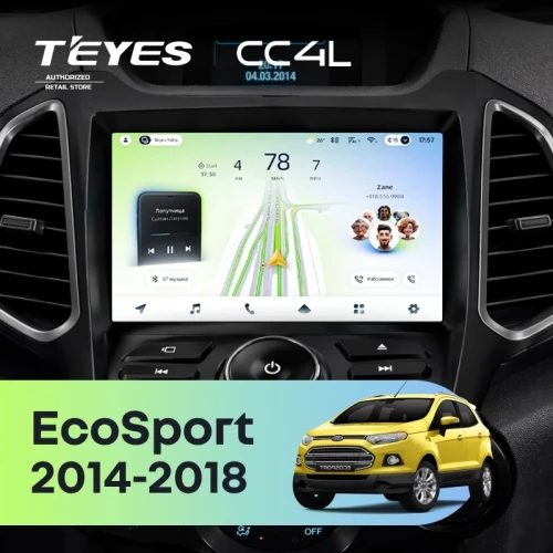 Штатная магнитола Teyes CC4L 6/64 с DTS Ford EcoSport (2014-2018) F2