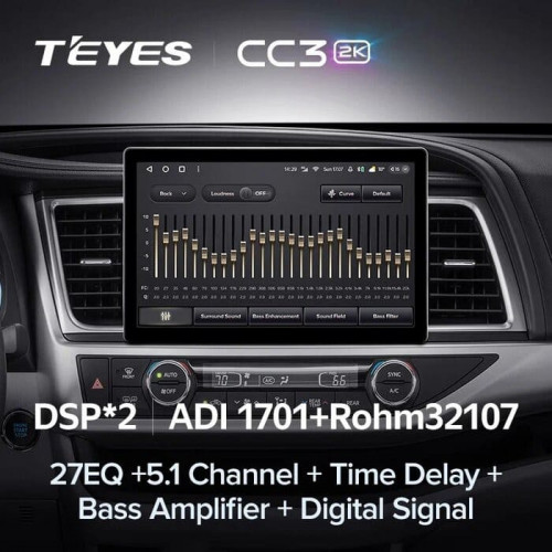 Штатная магнитола Teyes CC3 2K 4/64 Toyota Highlander 3 XU50 (2013-2018) (11")