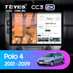 Штатная магнитола Teyes CC3 2K 4/64 Volkswagen Polo Mk4 (2001-2009) F2 (13&quot;)