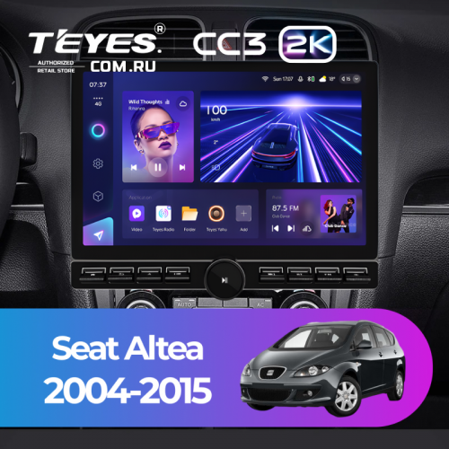 Штатная магнитола Teyes CC3 2K 6/128 Seat Altea (2004-2015) (13" с кнопками)