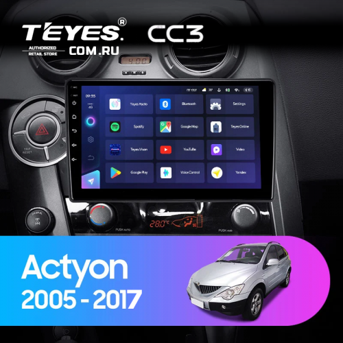 Штатная магнитола Teyes CC3 6/128 SsangYong Actyon Sports (2005-2017)