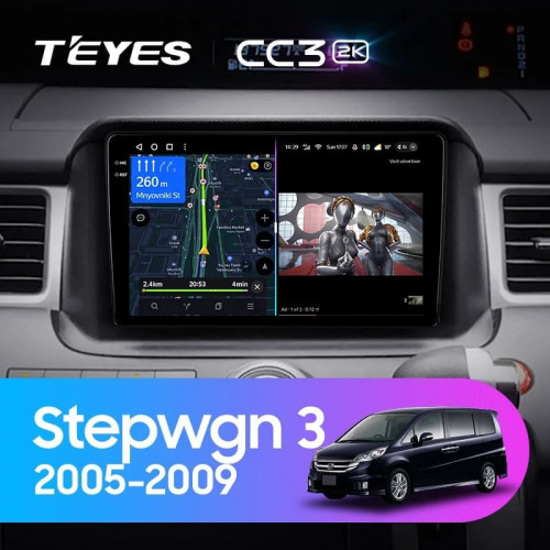 Штатная магнитола Teyes CC3 2K 4/32 Honda Stepwgn 3 (2005-2009) Правый руль