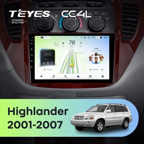Штатная магнитола Teyes CC4L 6/64 Toyota Highlander 1 XU20 (2001-2007)